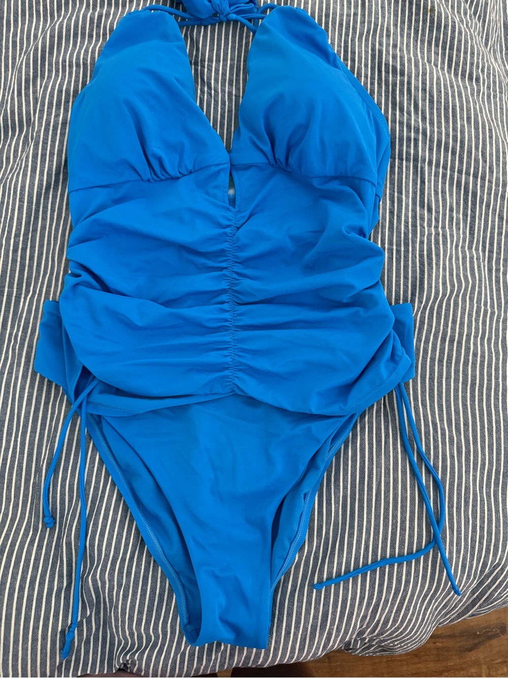 Women’s Blue tankini Swimsuit - Classic Halter Style
